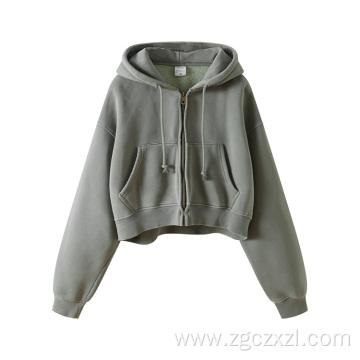 Autumn winter washed fleece hot girl hoodie